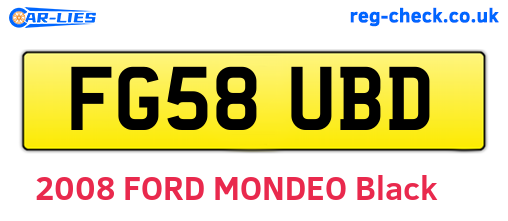 FG58UBD are the vehicle registration plates.