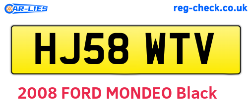 HJ58WTV are the vehicle registration plates.