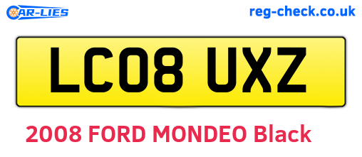 LC08UXZ are the vehicle registration plates.