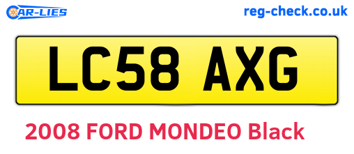 LC58AXG are the vehicle registration plates.