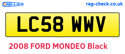 LC58WWV are the vehicle registration plates.
