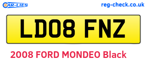 LD08FNZ are the vehicle registration plates.