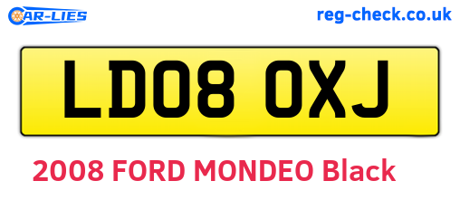 LD08OXJ are the vehicle registration plates.