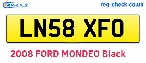 LN58XFO are the vehicle registration plates.