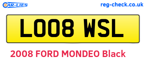 LO08WSL are the vehicle registration plates.