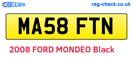 MA58FTN are the vehicle registration plates.