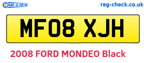 MF08XJH are the vehicle registration plates.
