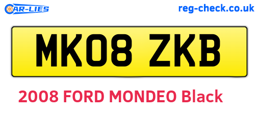 MK08ZKB are the vehicle registration plates.