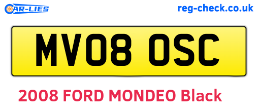 MV08OSC are the vehicle registration plates.