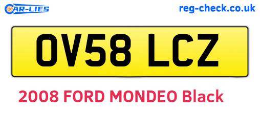 OV58LCZ are the vehicle registration plates.