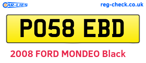 PO58EBD are the vehicle registration plates.