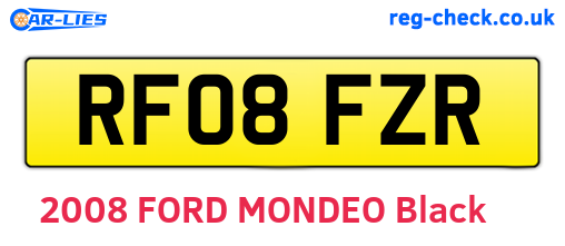RF08FZR are the vehicle registration plates.