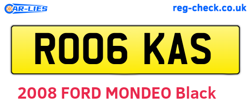 RO06KAS are the vehicle registration plates.