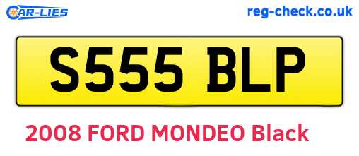 S555BLP are the vehicle registration plates.