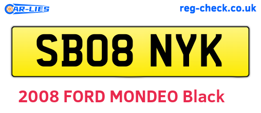 SB08NYK are the vehicle registration plates.
