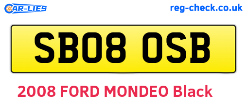 SB08OSB are the vehicle registration plates.