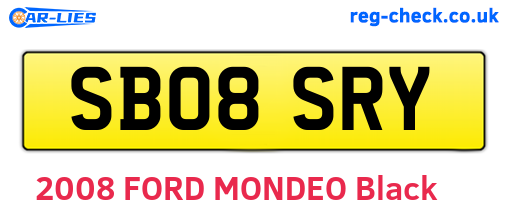 SB08SRY are the vehicle registration plates.