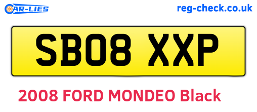 SB08XXP are the vehicle registration plates.