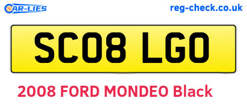 SC08LGO are the vehicle registration plates.