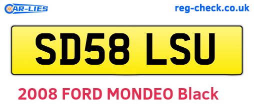 SD58LSU are the vehicle registration plates.