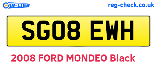 SG08EWH are the vehicle registration plates.