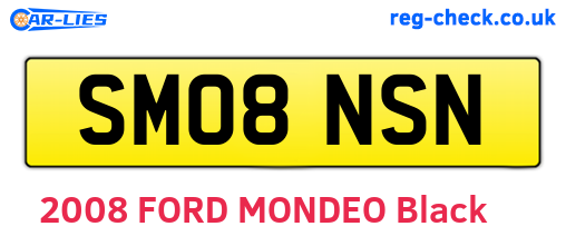 SM08NSN are the vehicle registration plates.