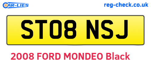 ST08NSJ are the vehicle registration plates.