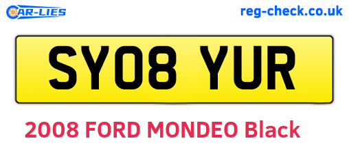 SY08YUR are the vehicle registration plates.