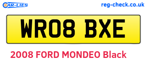 WR08BXE are the vehicle registration plates.