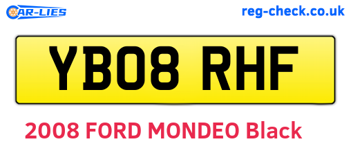 YB08RHF are the vehicle registration plates.