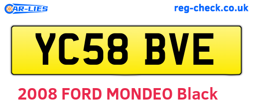 YC58BVE are the vehicle registration plates.