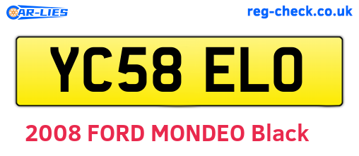 YC58ELO are the vehicle registration plates.