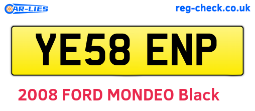 YE58ENP are the vehicle registration plates.
