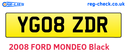 YG08ZDR are the vehicle registration plates.