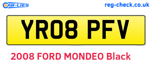 YR08PFV are the vehicle registration plates.