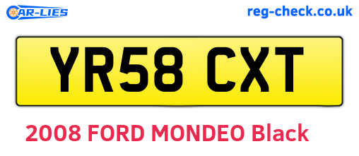 YR58CXT are the vehicle registration plates.