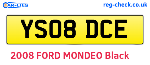 YS08DCE are the vehicle registration plates.