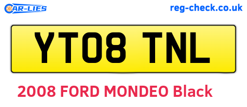 YT08TNL are the vehicle registration plates.