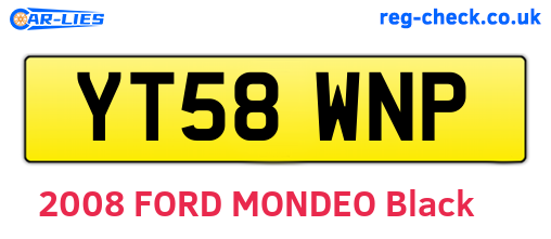 YT58WNP are the vehicle registration plates.