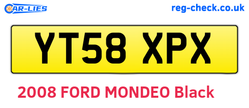 YT58XPX are the vehicle registration plates.