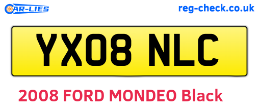 YX08NLC are the vehicle registration plates.