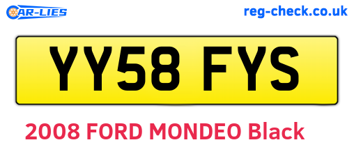 YY58FYS are the vehicle registration plates.