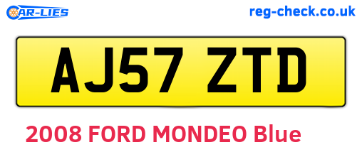 AJ57ZTD are the vehicle registration plates.
