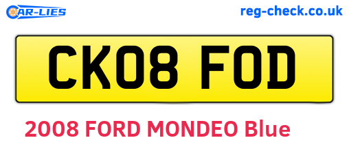 CK08FOD are the vehicle registration plates.