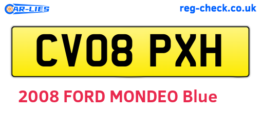 CV08PXH are the vehicle registration plates.