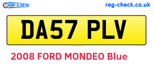DA57PLV are the vehicle registration plates.