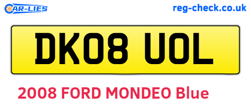 DK08UOL are the vehicle registration plates.