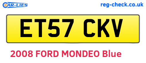 ET57CKV are the vehicle registration plates.