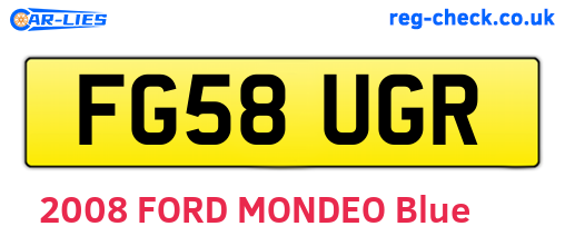 FG58UGR are the vehicle registration plates.