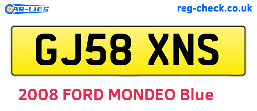 GJ58XNS are the vehicle registration plates.